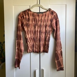 bleached Long sleeve crop top